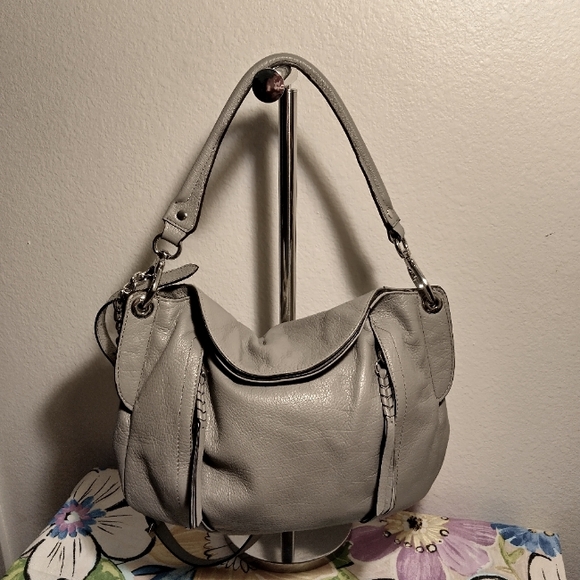 orYANY Danielle Italian Leather Convertible Shoulder/ Crossbody Bag In Gray - Picture 3 of 12